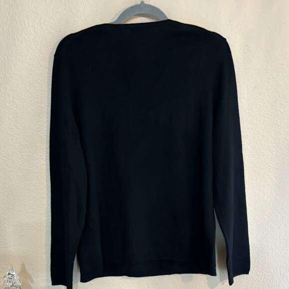 Charter Club 100% Cashmere V-Neck Sweater XL — Jet Black - Picture 3 of 11